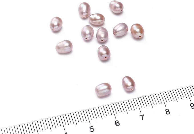 Natural Pearl Beads Rice 5-6mm Purple Freshwater Cultured Loose Gemstone Beads for DIY Jewelry Making 13.8''/Strand HQ