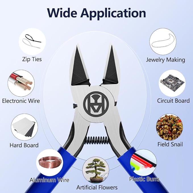 Wire Cutters Precision Flush Cutters Ultra Sharp Wire Cutters for Trimming Metal Wires Zip Ties, Cables, Circuit Boards, Crafting Jewelry Making