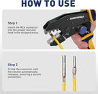 haisstronica Quick Change Jaws Crimping Tool for Solar Connectors AWG 14-10 Ratcheting Wire Crimper & Terminals - H3