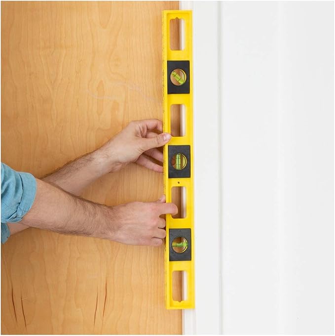 Mayes 10101 Polystyrene 2 Ft Level, 24 Inch Level Made in the USA, Contractor, Plumber, and Carpenter Tools, Impact Resistant Frame, Three Vials, Accurate to .001 Inch, Won’t Scratch Work Surfaces