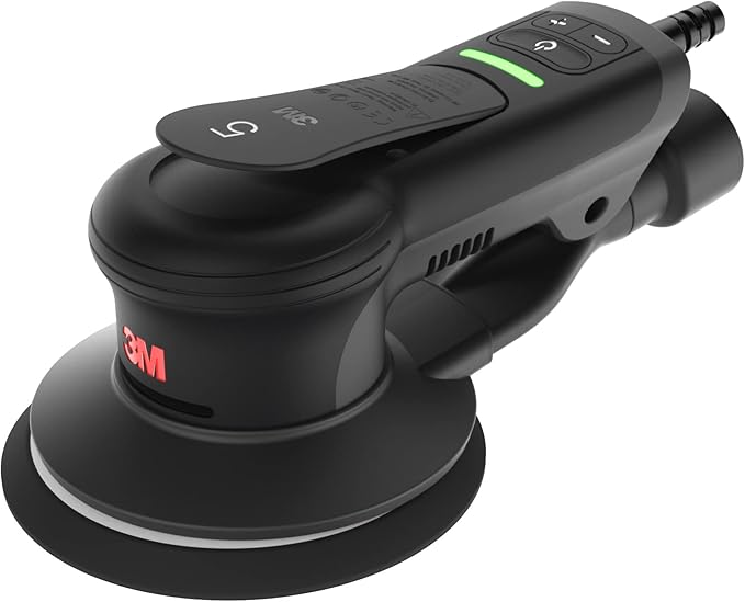 3M Xtract Electric Random Orbital Sander, Ergonomic and Lightweight ROS, 88760, 6 in, Central Vacuum, 3/16 in Orbit, 110V, 350W Motor, Metal Fabrication, Woodworking