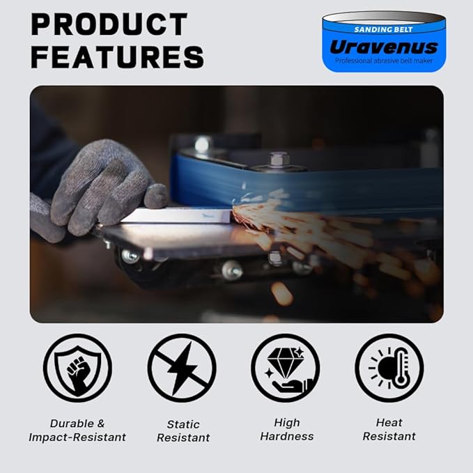 1 x 30 Inch Sanding Belts, 15 Pcs Assorted Grits (40/60/80/120/150), Zirconia Sanding Belts for Metal Polishing, Woodworking, Derusting