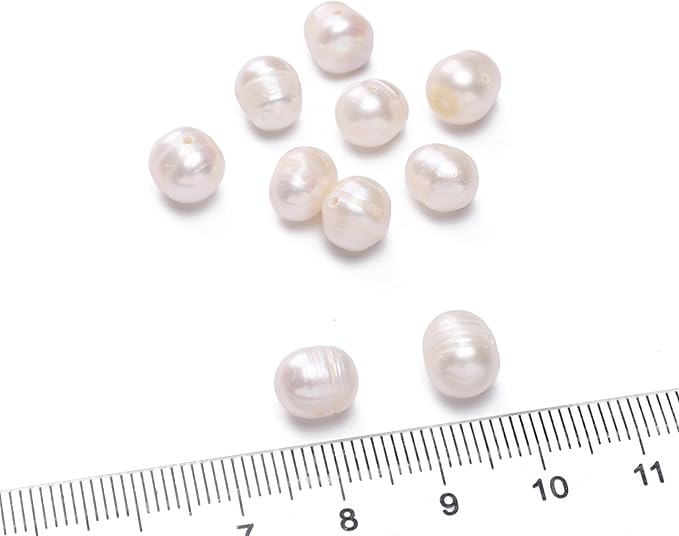 Natural Pearl Beads Potato 7-8mm White Freshwater Cultured Loose Gemstone Beads for DIY Jewelry Making 13.8''/Strand HQ