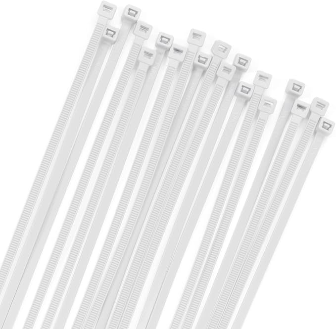 XINGO 100PCS Cable Zip Ties Heavy Duty, Premium Nylon Plastic Wire Ties with 50 Pounds Tensile Strength, Self-Locking Black Nylon Zip Ties for Indoor and Outdoor (6 inch, White)