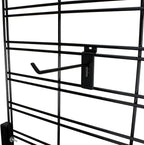 KINGDOM SOLUTIONS – 12-Pack Black Metal Slatwall Hooks (6X 4, 6X 6) – Heavy-Duty Slat Wall Accessories for Garage Organization, Retail Displays & Tool Storage Systems