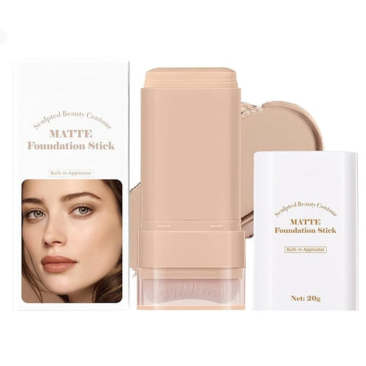 Beauty Balm Serum Boosted Skin Tint, Dual-Ended Eraser Foundation Stick with Brush, Full Coverage Cream Korean Makeup, Long-Lasting Stick for Smooth, Flawless Finish (#2 Nature)-VeraVaultWomen