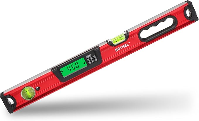 BETHEL Digital Level with LCD Display,24Inch Magnetic Digital Torpedo Level, Vertical & Horizontal Spirit Bubble Measuring Tools for Woodworking Construction Craftsman