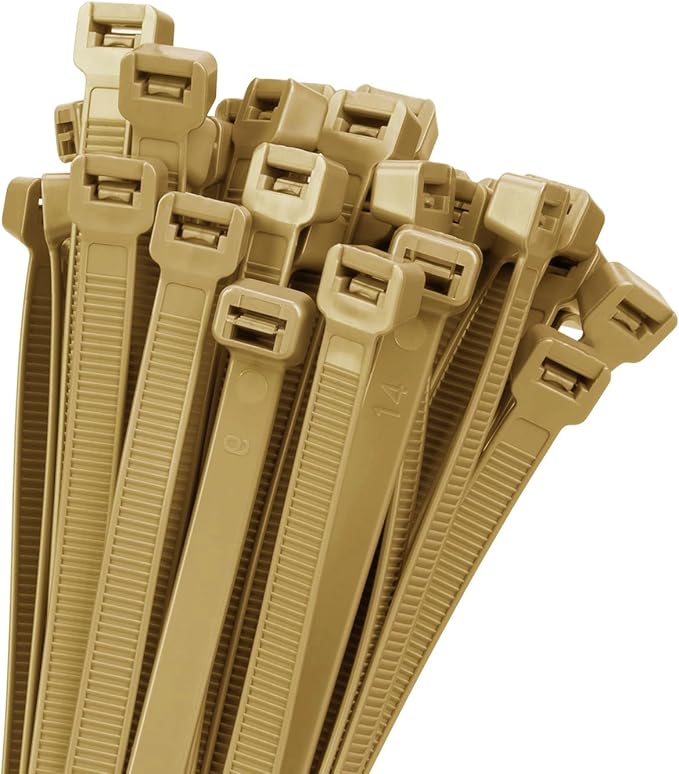 18 inch Gold Zip Ties Heavy Duty 100 PACK, 200 LBS Ultra Exclusive Strong Plastic Wire Ties, Large Cable Ties Extra Long Tie Wraps, Indoor and Outdoor UV Resistant