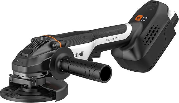 Litheli 20V Brushless Cordless Angle Grinder, 4.9-Inch Variable Speed Grinder with Battery & Charging Cord, Max 8500 RPM, for Metal, Wood, Tile (Adapter Not Included)