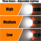 Retisee 3 Pcs 720 Lumens Magnetic Work Light USB Rechargeable LED Flashlight Portable Inspection Light for Car Repair Emergency Lighting Mechanics Workshop (Orange)