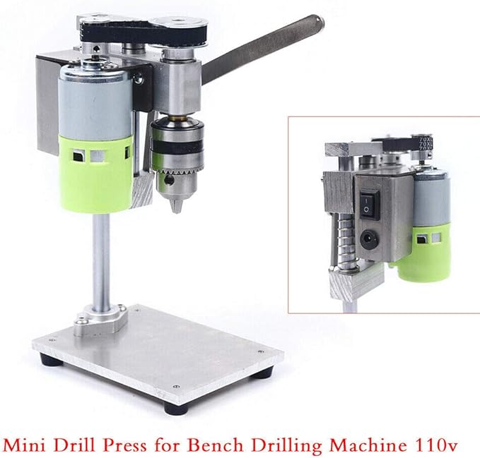 Mini Bench Drilling Machine Drill Press Bench Top 1:2 Speed for Jewelers Wood Metal Work 100-240V 1000-4500RPM (100W-795 Motor)