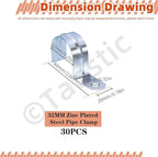 Tanstic 30Pcs 1 Inch EMT Pipe Strap Zinc Plated Steel One Hole Strap Conduit Clamp Rigid Pipe Strap for Pipe Fixing