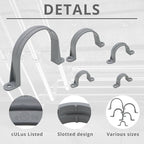 1/2 Inch 20pcs PVC Pipe Straps Reliable 2-Hole Plastic Conduit Clamps for Secure and Organized Mounting of PVC Pipes Conduits, and Cables UL Certified for Safety
