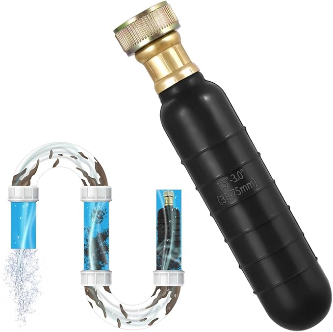 Drain Cleaning Bladder for 1.5-3 Inch Pipes Powerful Blockage Removal in Kitchen Bathroom Bathtub Swimming Pool and Sewer Lines Using Water Pressure