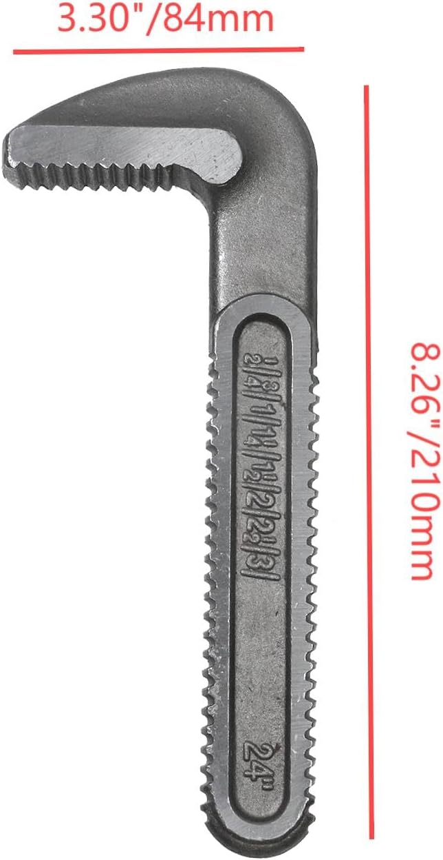 Pipe Wrench Hook Jaw 24 Inch Plumbing Wrench Replacement Jaws Carbon Steel for Adjustable Wrench (Silver)