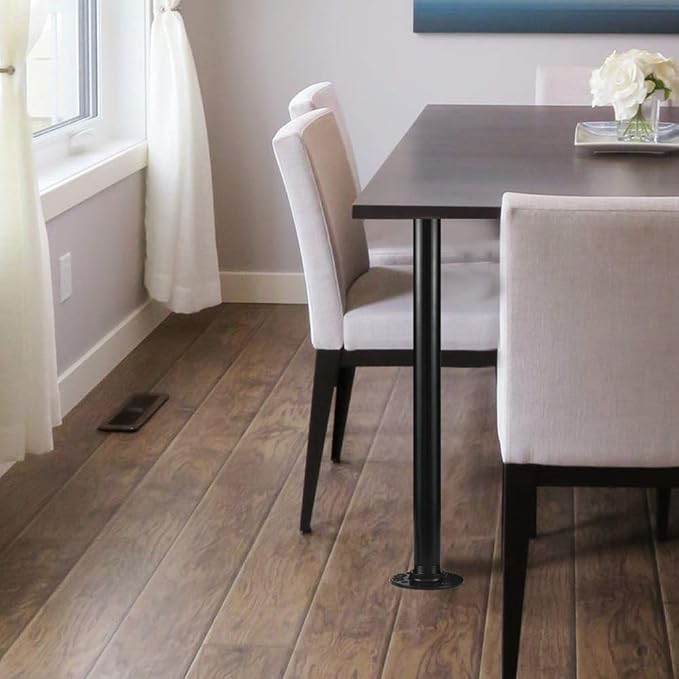 GeilSpace 1" × 10" Pre-Cut Black Metal Pipe, Industrial Steel Fits Standard One Inch Black Threaded Pipes and Fittings - Vintage DIY Industrial Shelving (1" × 10")