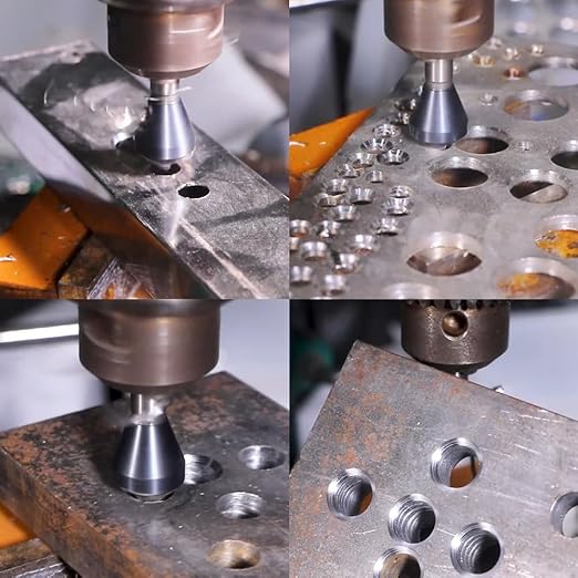 Cobalt Single End Countersink Drill Bits Set, TiAlN Coated 90 Degree Heavy Duty M35 Countersink Chamfer Tool for Metal, Stainless Steel, Copper, Wood, Fiberboard, 10-15MM