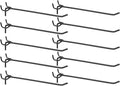 HARFINGTON 10pcs Pegboard Shelving Hooks 8" Stainless Steel Peg Board Display Hook Hanging Holders Wall Mount Organize Tools for Workbench Garage Kitchen Store, Black