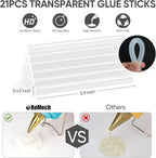 ROMECH Full Size Hot Glue Gun with 60/100W Dual Power and 21 Hot Glue Sticks (7/16"), Fast Preheating Heavy Duty Industrial Gluegun with Storage Case for Crafting, DIY and Repairs (Cyan)