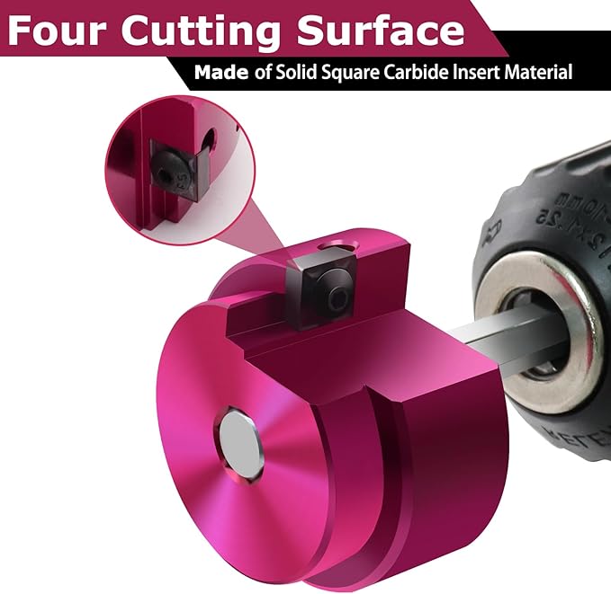 PVC Fitting Saver 1-½-Inch Head, PVC Pipe Reamer, Socket Saver with 3/8-Inch Hex Shaft,Plastic Pipe Fitting Reamer for Plumbing Sch.40 CPVC ABS Hub, Fit Standard 1/2" drills