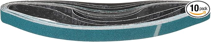 1.2 x 13 Inch Sanding Belt, 10 Pcs 80 Grit Zirconia Knife Sharpener Belts Work Sharpening for Belt Sander Knife Carving Tool Metal Working
