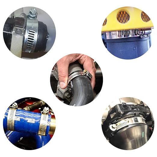 LOKMAN 20 Pack Stainless Steel Hose Clamp Adjustable 1-1/4'' - 2-1/4'' (33-57mm) Worm Gear Hose Clamp, Metal Fuel Line Pipe Clamp for Plumbing, Automotive And Mechanical Application