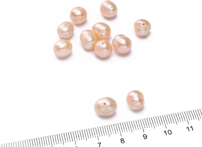 Natural Pearl Beads Potato 8-9mm Pink Freshwater Cultured Loose Gemstone Beads for DIY Jewelry Making 13.8''/Strand HQ