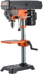 VEVOR Benchtop Drill Press, 3.2 Amp and 5-Speed Adjustable Drill Press with 10 in Swing, Cast Iron Frame, Worktable Tilts 0-45°, Ideal for Drilling Wood & Metal