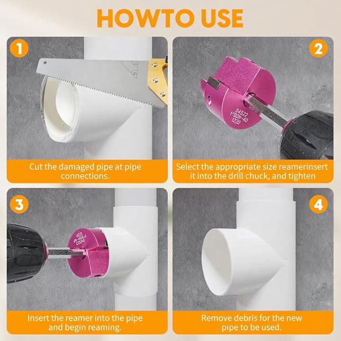 9PCS Professional PVC Pipe Reamer Tool