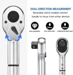 1-Inch Drive Click Torque Wrench, Dual-Scale Adjustable Torque Wrench Set with a Hex Key 200-1000ft.lb / 271-1356.7Nm