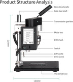 Mini Drill Press, Benchtop Drill Press, Portable Electric Drilling Machine,With Rotating Flexible Shaft Attachment, Drill Bit and Clamp, B10 Chuck,For DIY Wood Metal Plastic
