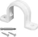 40 Set PVC conduit pipe strap clamps Φ20 MM - SCH 1/2 IN,Two Hole plastic pipe clips