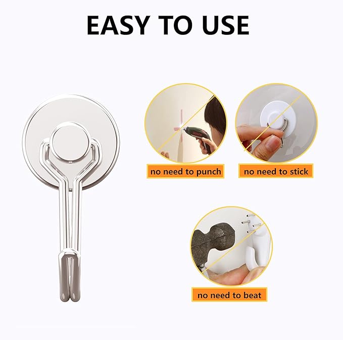 Tohoer Magnetic Hooks, Neodymium Magnets Hook Heavy Duty 30LBS with Rust Proof for Fridge, Refrigerator, Oven, Grill, BBQ, Key, Tools Holder, Utensil, Kitchen, Outdoor, Magnet for Hanging Wreaths