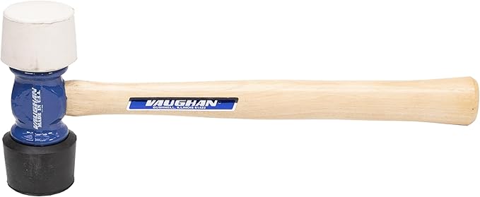 VAUGHAN 24 oz Soft Face Rubber Mallet, Made In The USA, White And Black, RM24, VN19510