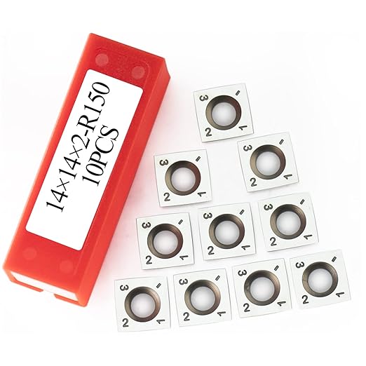 14mm Square Carbide Inserts Cutters Knives Blades with Radius 14×14×2.0mm-R150-30°for Woodworking Spiral/Helical Planer Cutter Head or Lathe Turning 10pcs
