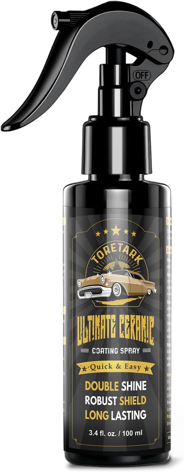 Real Ceramic Coating for Cars Polish (3.38 Fl Oz), Unmatched Shine Nano Car Wax Coating Spray, No Pungent Smell, Quick Detailer Spray Wax, Lasts 50+ Washes Car Paint Sealant with Microfiber Towel