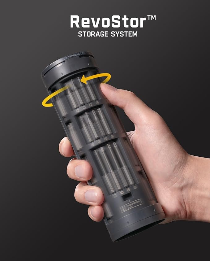 Fanttik E2 Ultra Mini Electric Screwdriver, Cordless Screwdriver, Max 0.6N.m, 50 Magnetic Bits, 5/32'' Hex, Magnetic Storage, Repair Tool for Electronics, Camera, Laptop, and PC Build (Grey)