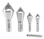 Accusize Industrial Tools 5 pc 60 Deg 0-Flute HSS Countersink & Deburring Tool Set, Pilotless Type, 0206-0460