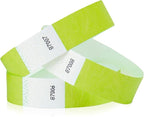 1,000 WristCo Lime Green Tyvek Wristbands for Events Tamper-Proof Design & Fluorescent Color Prevent Reuse Premium-Grade Bracelets for Hospital & Medical ID, Party & VIP Identification