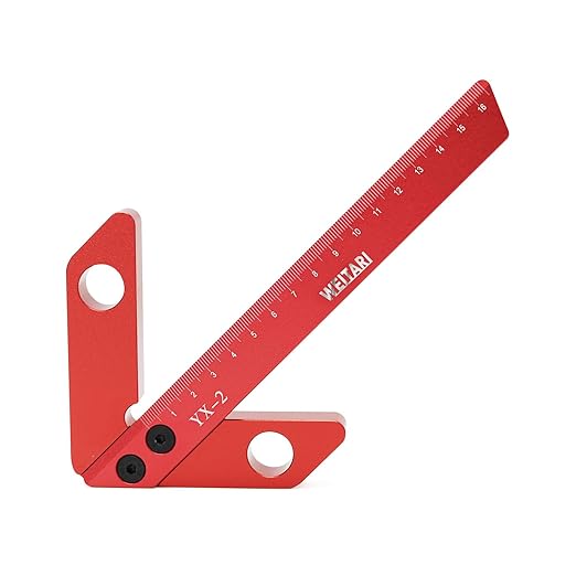 Center Measuring Tool,Center Finder, Line Gauge Center Finder, 45/90 Degree Right Angle Line Gauge Carpenter Ruler,Aluminum Alloy Woodworking Center Scribe Square Center Scribe 165mm