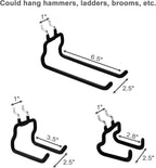 12 PCS Heavy Duty Pegboard Hooks, for Organizing Various Tools, for 1/4 Inch Pegboard, Black