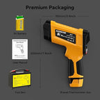 -58°F to 3992°F High-Precision Triple-Laser Infrared Thermometer, 50:1 Measuring Range, Suitable for Industrial and Home Applications, Industrial furnaces, Metal Processing, and HVAC Inspection