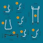 1/4 inch Extra Thick Pegboard Accessories Kit,Only Suitable for 1/4" Pegboard Board,Includes Three Baskets and Multiple Types of Pegboard Hooks,Metal Hooks for Hanging Storage(Black Baskets)