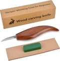 Wood Carving Knife With Leather Strop and Polishing Compound, Wood Whittling Tools for Beginners, Adults and Kids (Details Carving Knife)