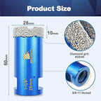 1-1/8 Inch Diamond Core Drill Bit for Porcelain Tile Ceramic Marble Granite Drilling,BRSCHNITT 2pcs Vacuum Brazed Diamond Hole Saw with 5/8-11 Thread (28mm 2pcs)