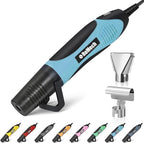 ROMECH 350W Heat Gun with 2 Nozzles, Dual Temp Heat Gun 400°F-660°F, Fast Heat Hot Air Gun with Overload Protection for DIY Craft Embossing Shrink Wrapping (Cyan)