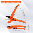 DOMINOX PVC Pipe Cutter with Sharp Blade, Cuts up to 32mm O.D, Ratchet PVC Cutter Tool with SK5 Blade and Plastic Handle, Hose Cutter with 1/8"-1" Cutting Capacity for PEX, PPR, PE, PP