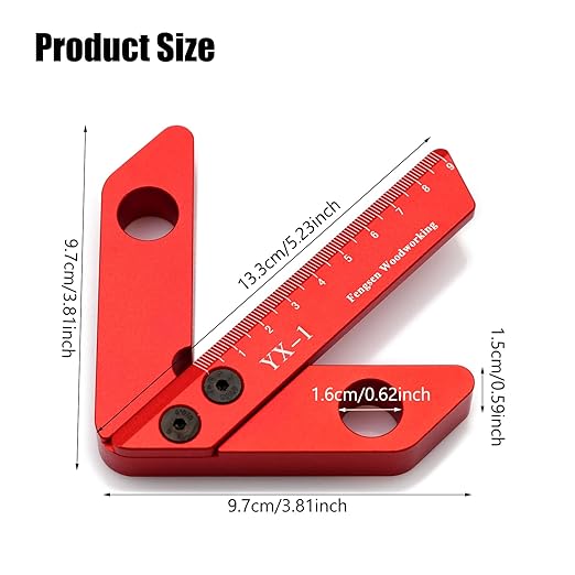 Center Measuring Tool, Center Finder, Line Gauge Center Finder, 45/90 Degree Right Angle Line Gauge Carpenter Ruler,Aluminum Alloy Woodworking Center Scribe Square Center Scribe 90mm(Small Size)