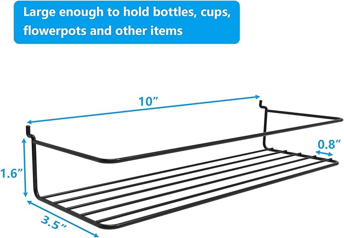 Pegboard Shelves, Peg Board Hooks, Organizer, for Storing A Variety of Tools, 2 Packs, Black