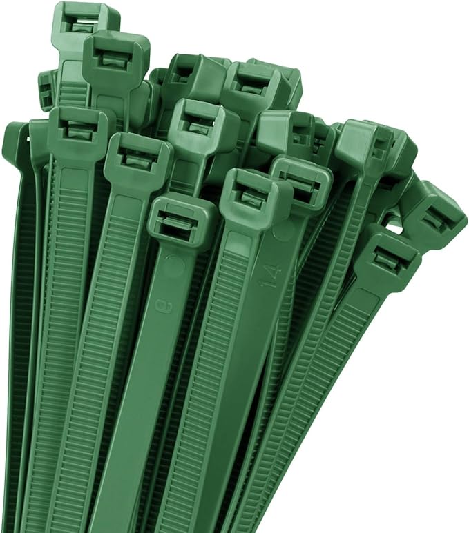 18 inch Gaeden Green Zip Ties Heavy Duty 100 PACK, 200 LBS Ultra Exclusive Strong Plastic Wire Ties, Large Cable Ties Extra Long Tie Wraps, Indoor and Outdoor UV Resistant